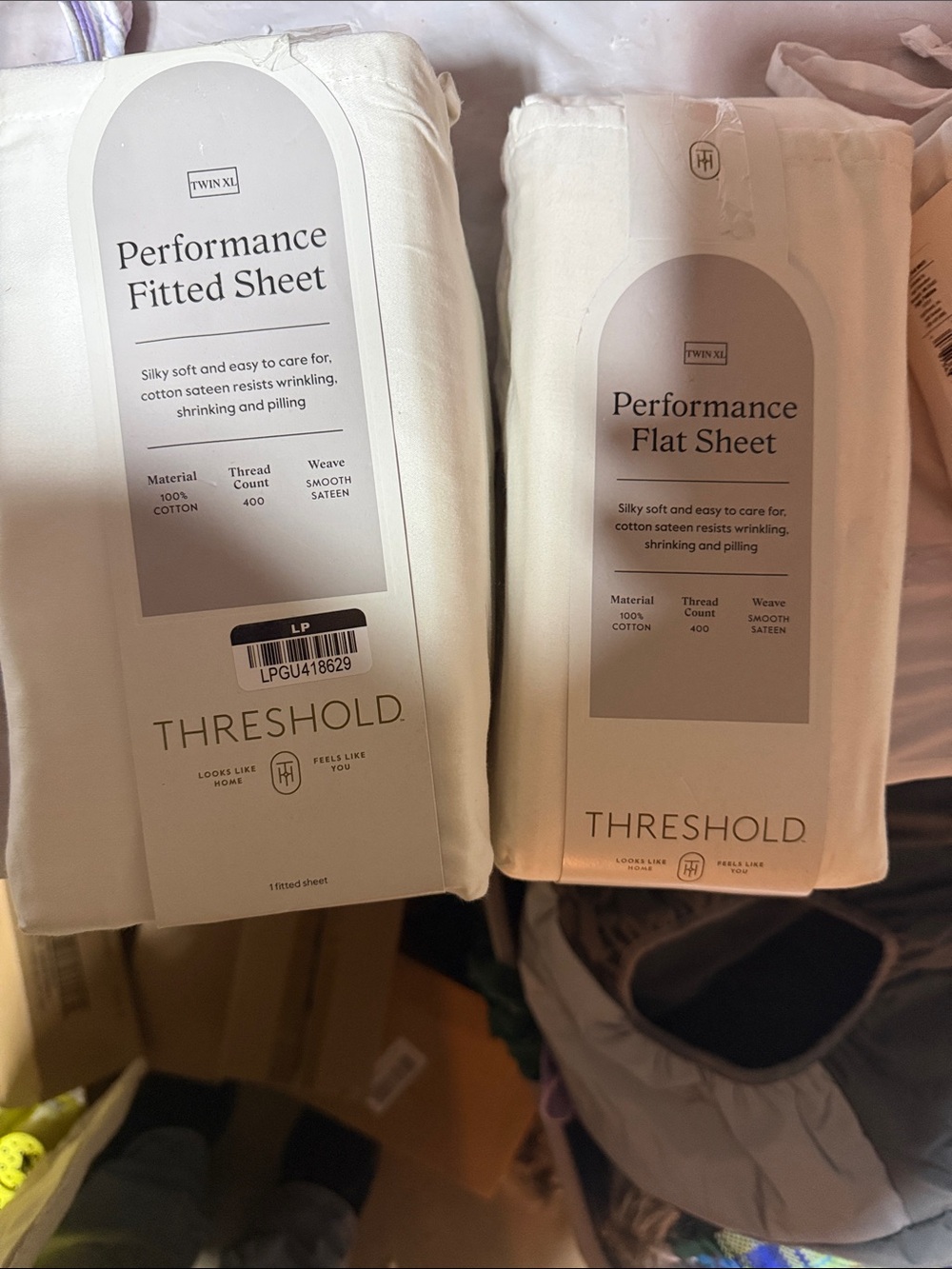 Threshold Performance White Cotton Sheet Set - Fitted & Flat